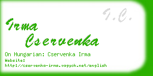 irma cservenka business card